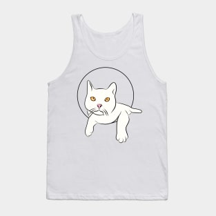 White cat with orange eyes Tank Top